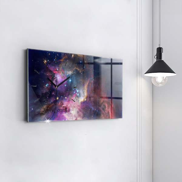 Horizontal wall clock Galaxy world