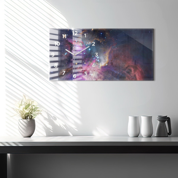 Horizontal wall clock Galaxy world