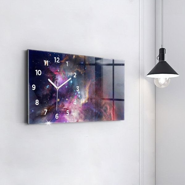 Horizontal wall clock Galaxy world
