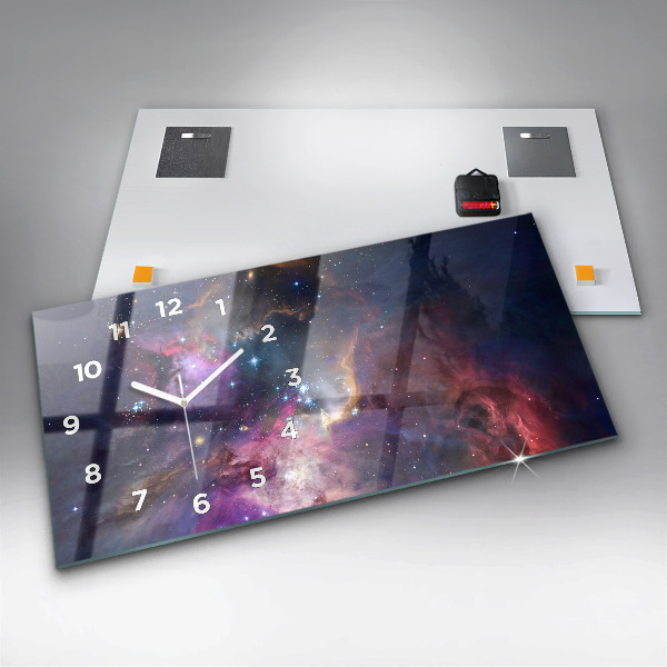 Horizontal wall clock Galaxy world