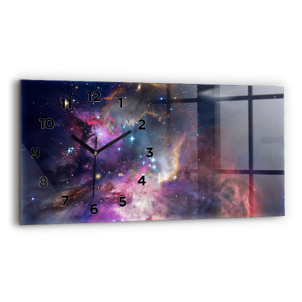 Horizontal wall clock Galaxy world