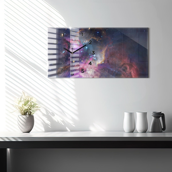 Horizontal wall clock Galaxy world