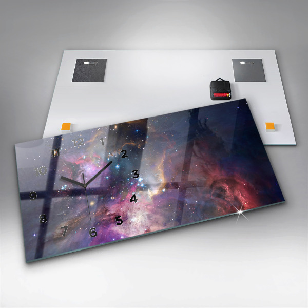 Horizontal wall clock Galaxy world