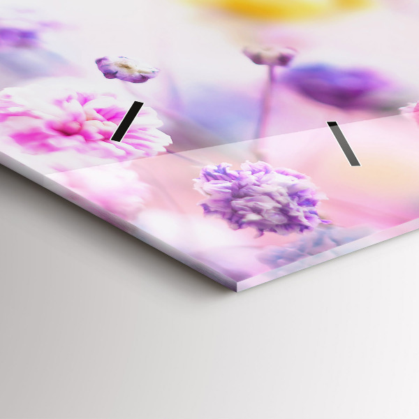 Horizontal wall clock Flowers in the meadow