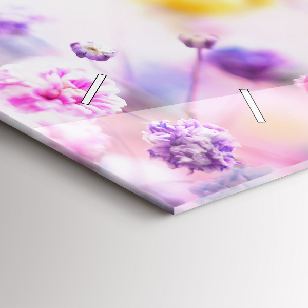 Horizontal wall clock Flowers in the meadow