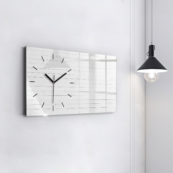 Horizontal wall clock Wooden panels pattern
