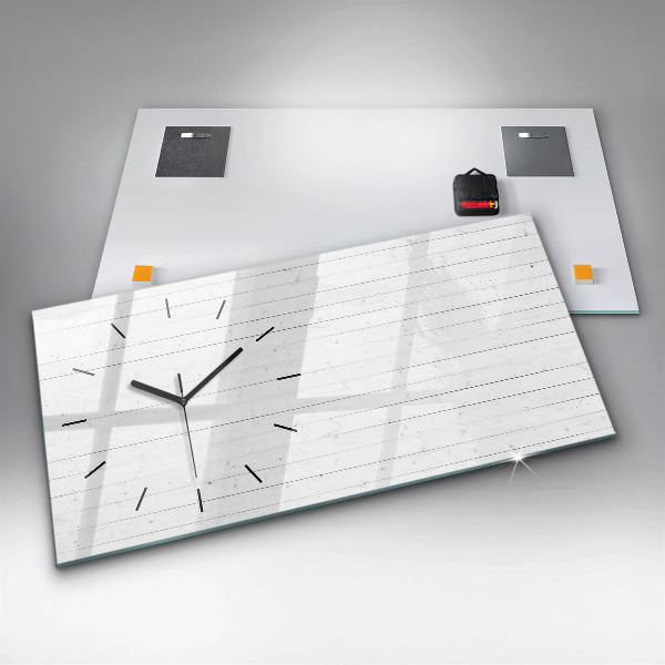 Horizontal wall clock Wooden panels pattern