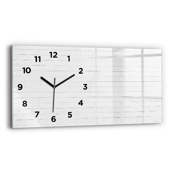 Horizontal wall clock Wooden panels pattern