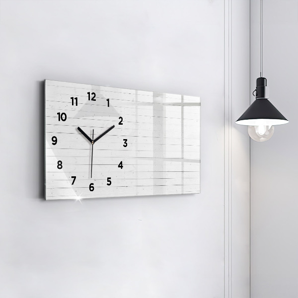 Horizontal wall clock Wooden panels pattern