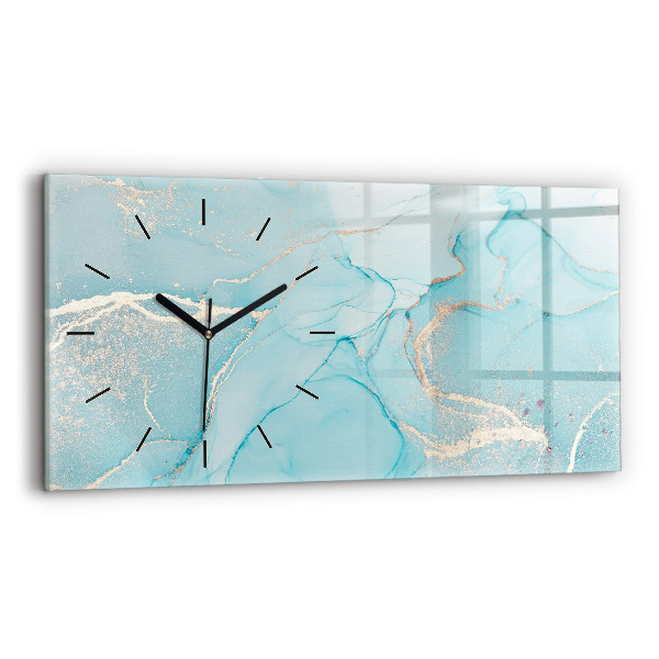 Horizontal wall clock Decorative marble