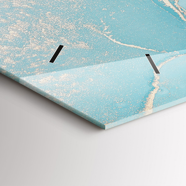 Horizontal wall clock Decorative marble