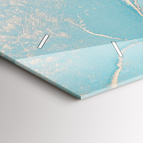 Horizontal wall clock Decorative marble