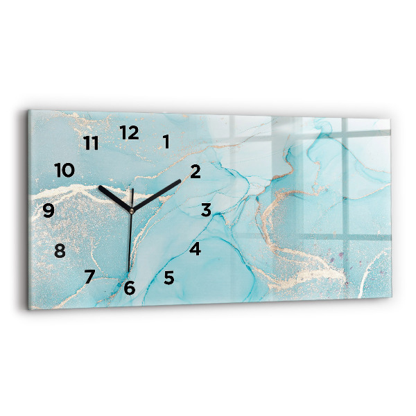 Horizontal wall clock Decorative marble