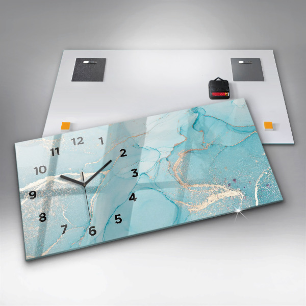 Horizontal wall clock Decorative marble