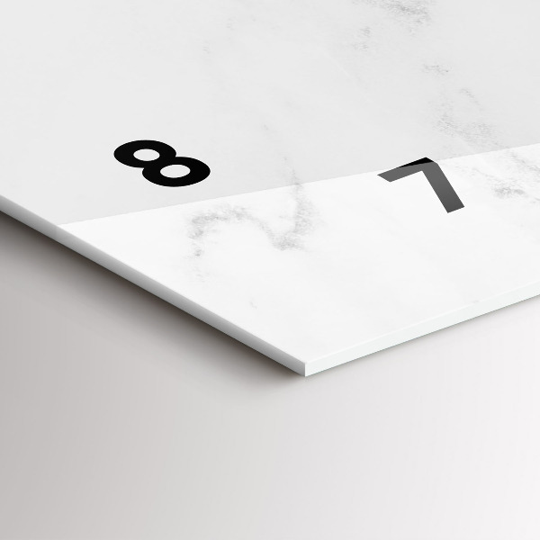 Horizontal wall clock Marble