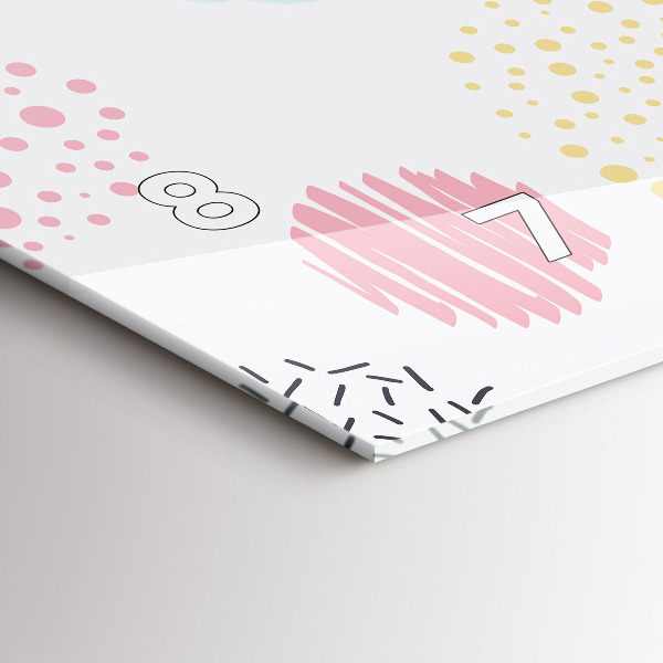 Horizontal wall clock Geometric pattern