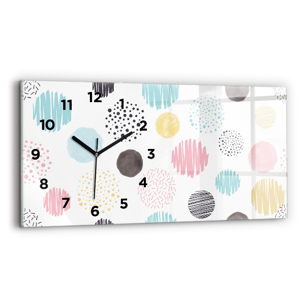 Horizontal wall clock Geometric pattern