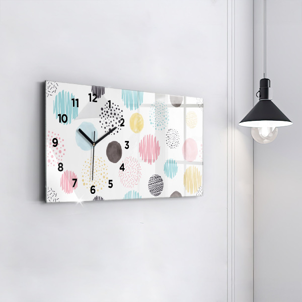 Horizontal wall clock Geometric pattern