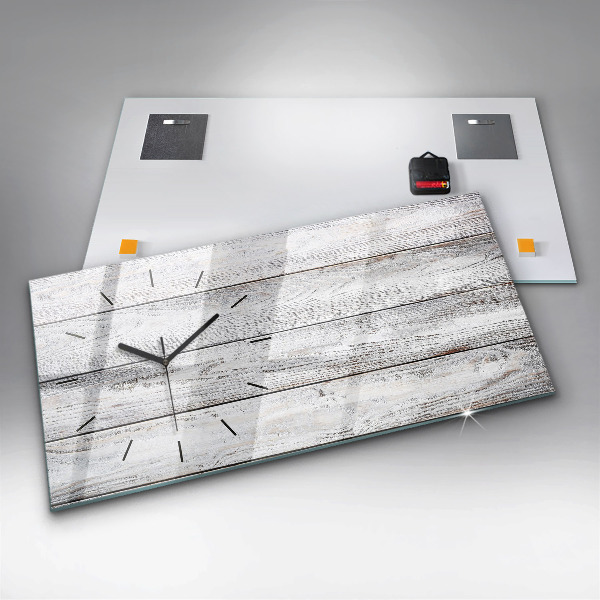 Horizontal wall clock Painted boards