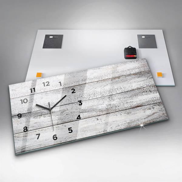 Horizontal wall clock Painted boards