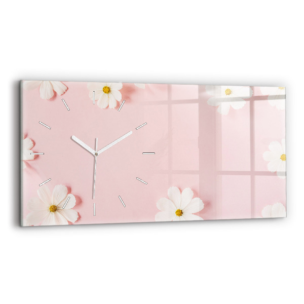 Horizontal wall clock Daisy flowers