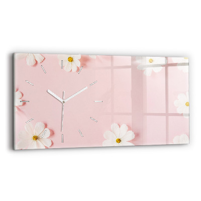 Horizontal wall clock Daisy flowers