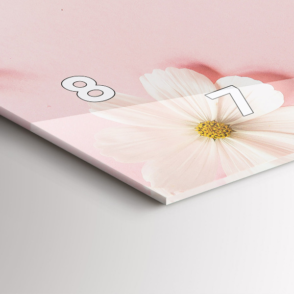 Horizontal wall clock Daisy flowers