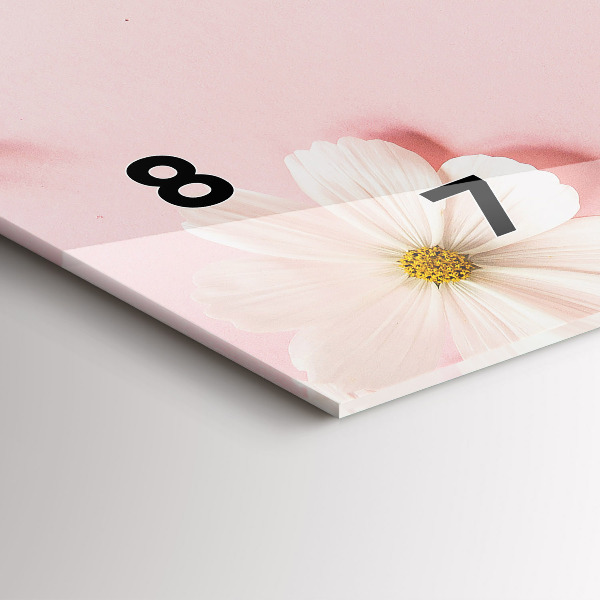 Horizontal wall clock Daisy flowers