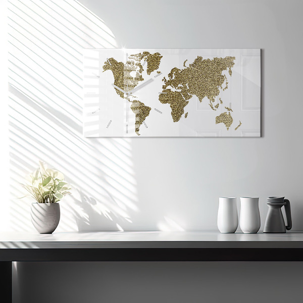 Horizontal wall clock World map