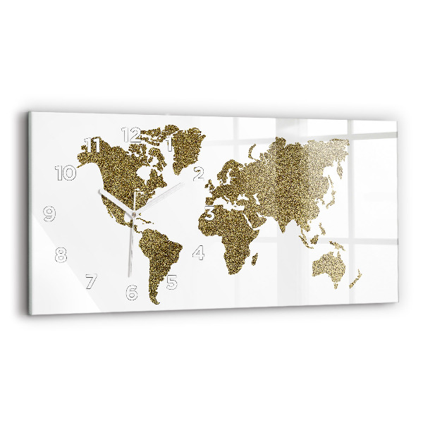 Horizontal wall clock World map