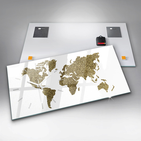 Horizontal wall clock World map