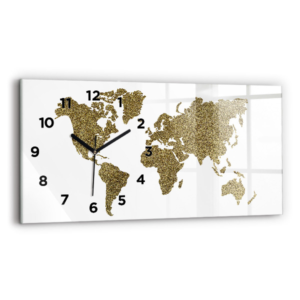 Horizontal wall clock World map