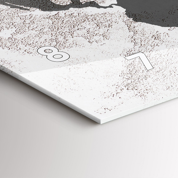 Horizontal wall clock World map concrete