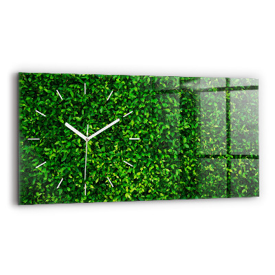 Horizontal wall clock Hedge leaves