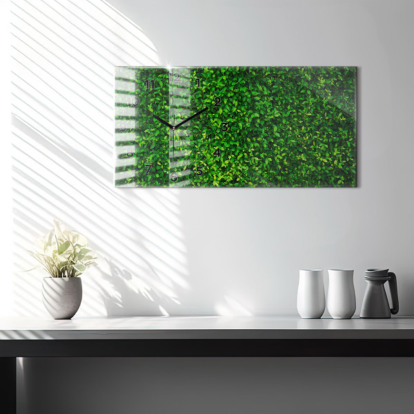 Horizontal wall clock Hedge leaves