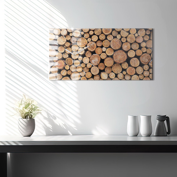 Horizontal wall clock Tree rings