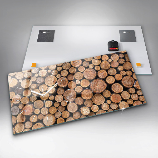 Horizontal wall clock Tree rings