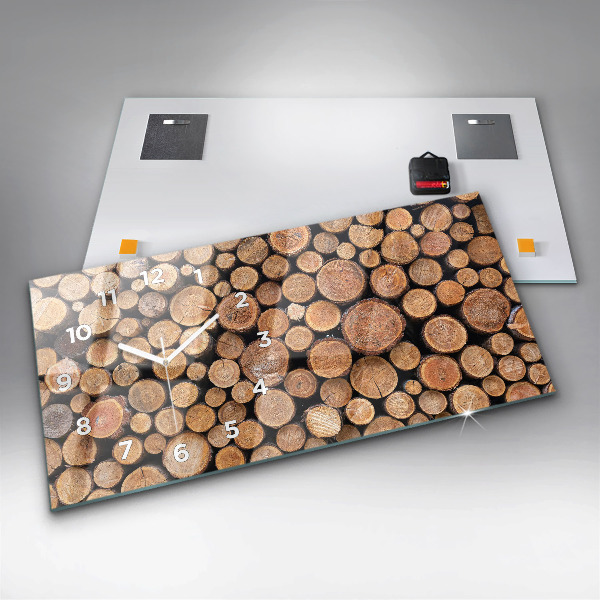 Horizontal wall clock Tree rings