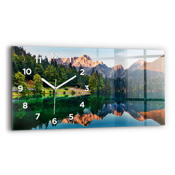 Horizontal wall clock Lake landscape