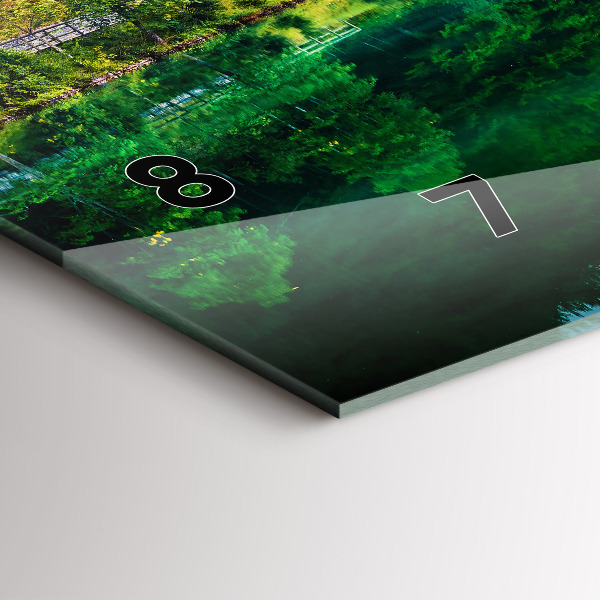 Horizontal wall clock Lake landscape