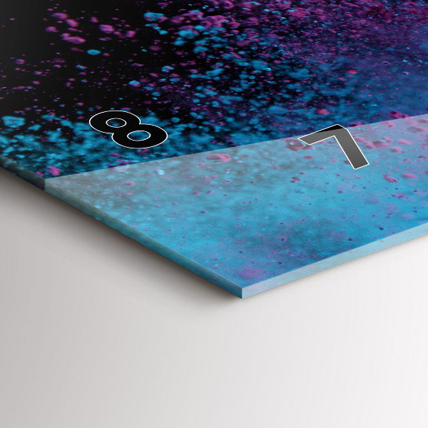 Horizontal wall clock Explosion of colors