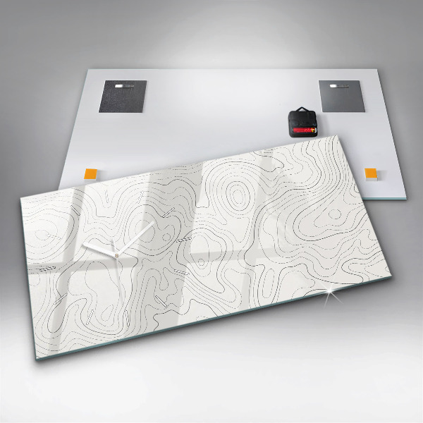 Horizontal wall clock Abstraction spots