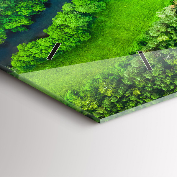 Horizontal wall clock River in the forest