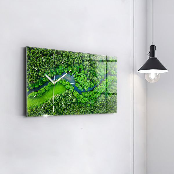 Horizontal wall clock River in the forest