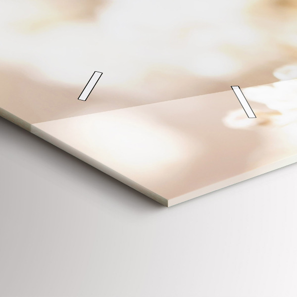 Horizontal wall clock Small white flowers