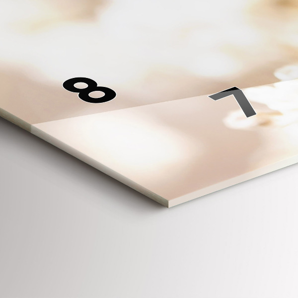 Horizontal wall clock Small white flowers