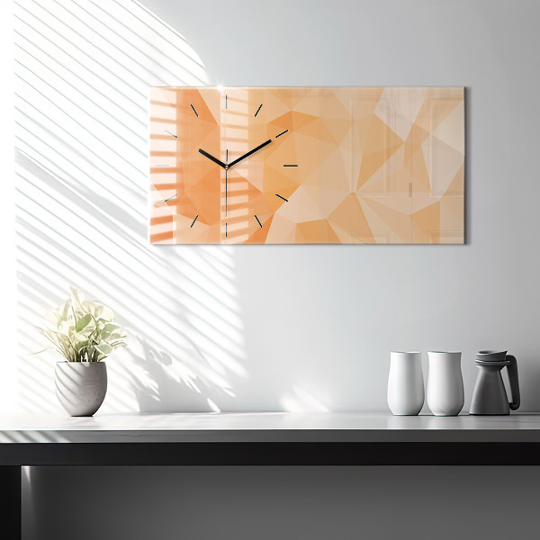 Horizontal wall clock Abstraction triangles