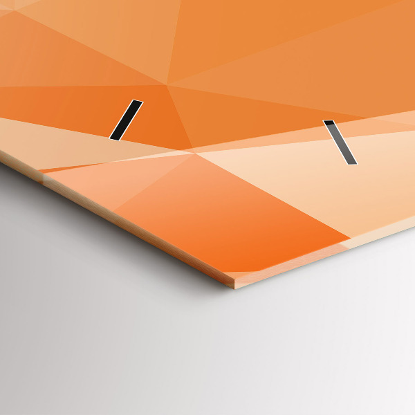 Horizontal wall clock Abstraction triangles