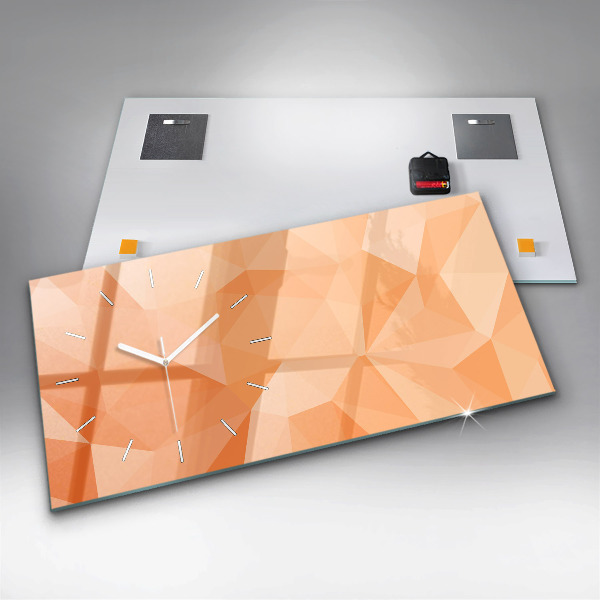 Horizontal wall clock Abstraction triangles