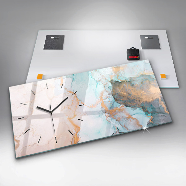 Horizontal wall clock Abstract painting